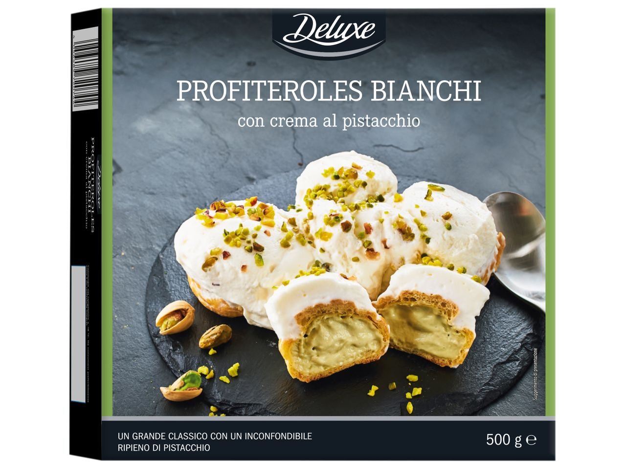 Profiteroles bianchi con crema al pistacchio
