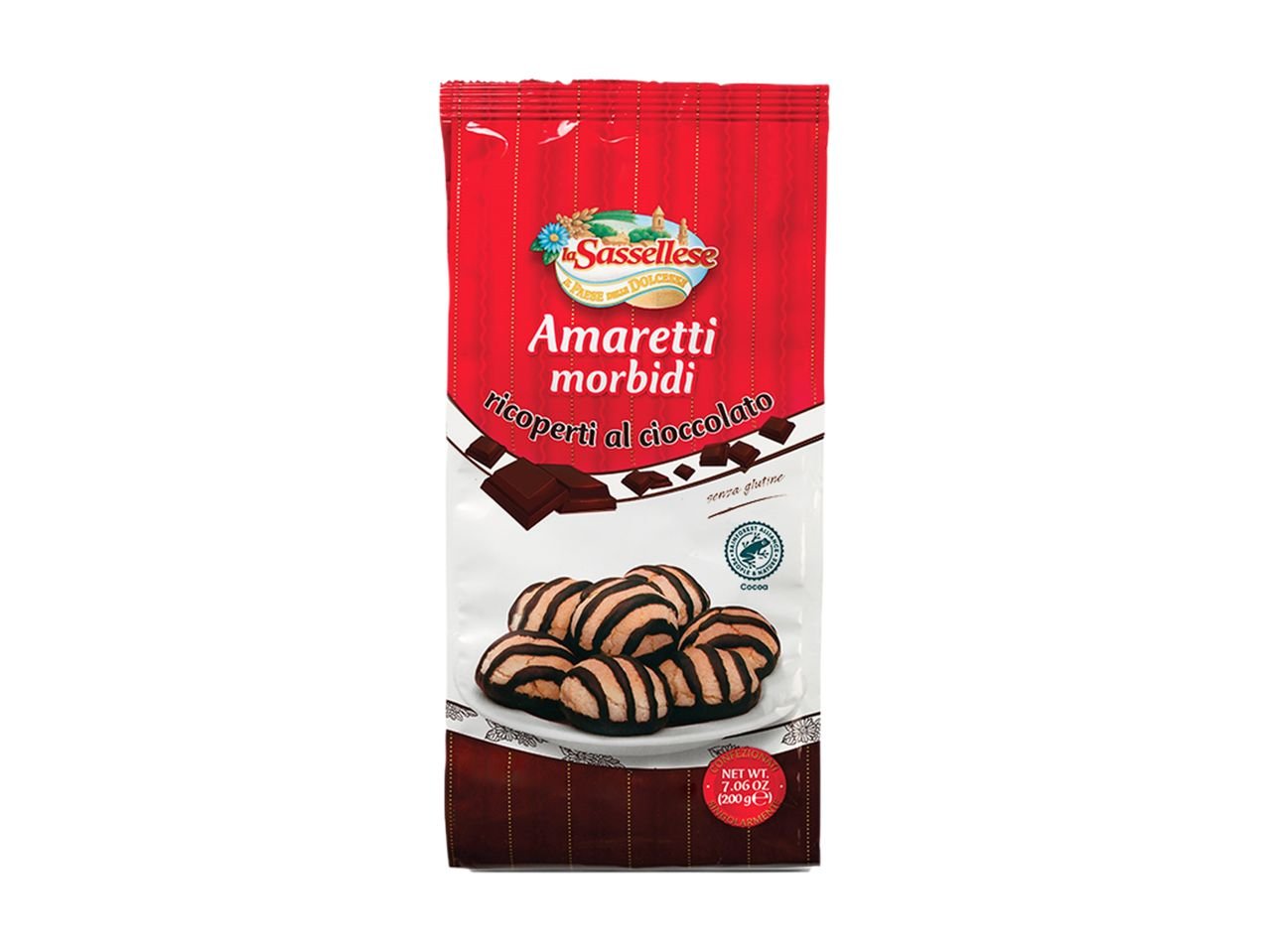 Amaretti morbidi ricoperti al cioccolato