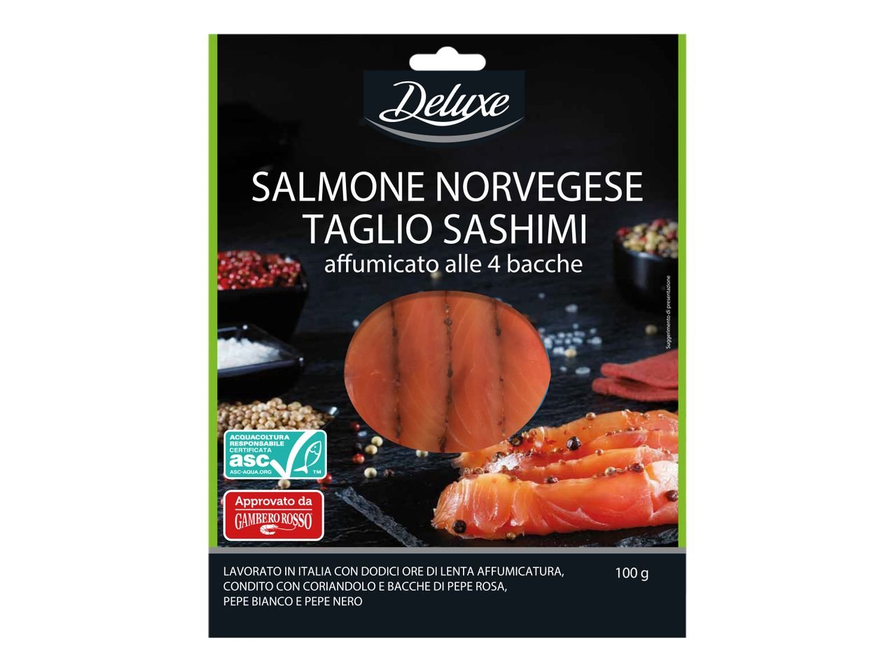 Salmone norvegese affumicato alle 4 bacche
