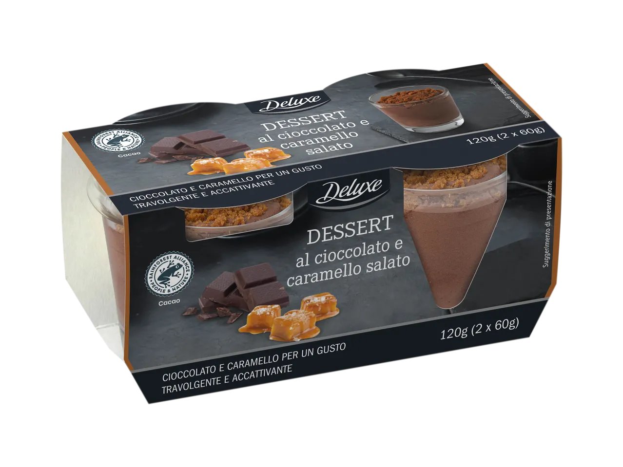 Dessert con caramello salato