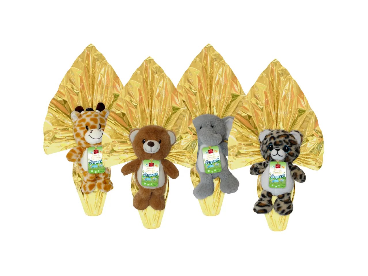 Uovo di cioccolato al latte con sorpresa e con peluche