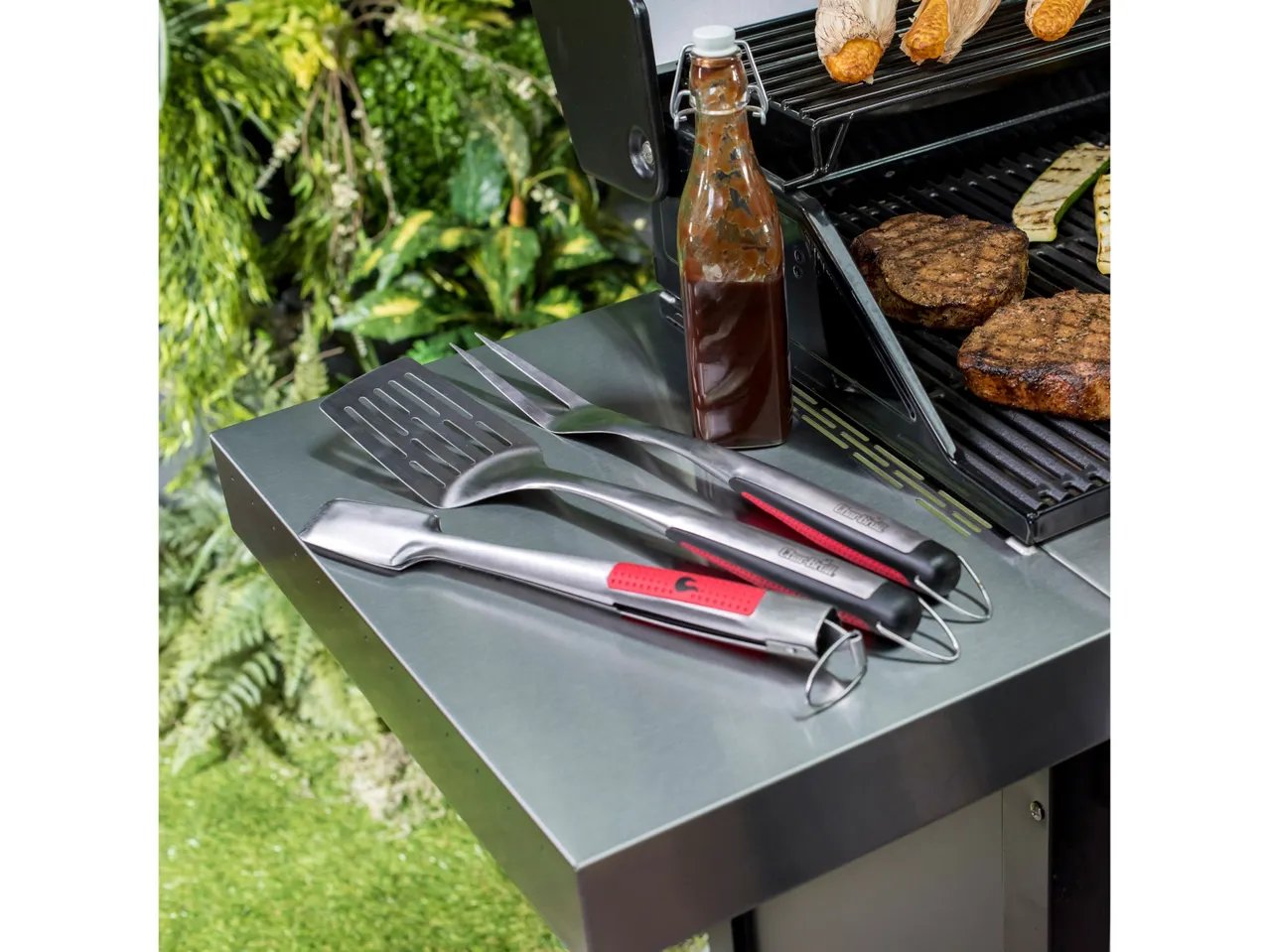 Set utensili per barbecue, 3 pezzi