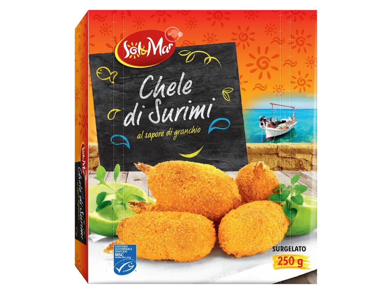 Chele di surimi al gusto di granchio