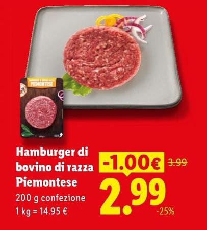 Hamburger Di Bovino Di Razza Piemontese