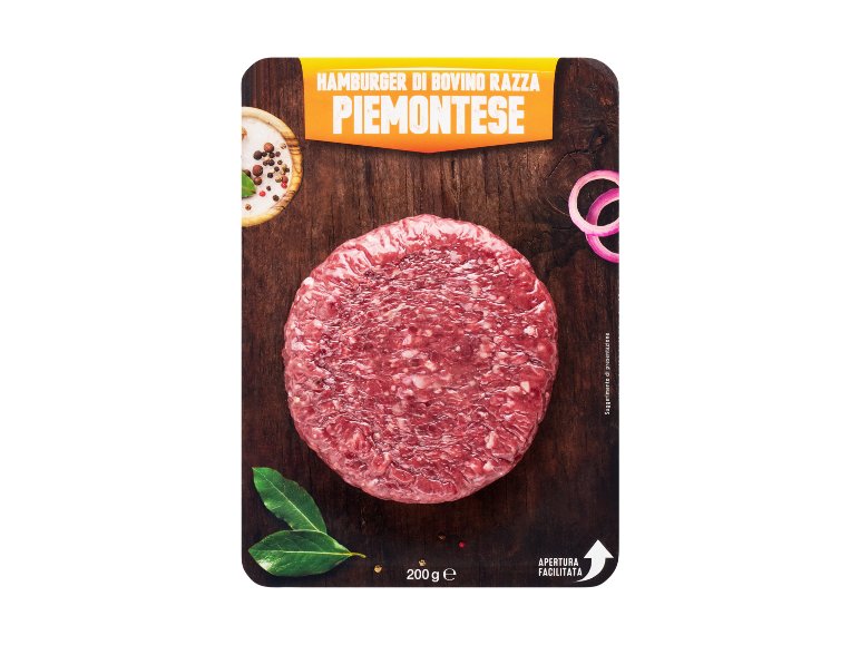 Hamburger di bovino di razza Piemontese