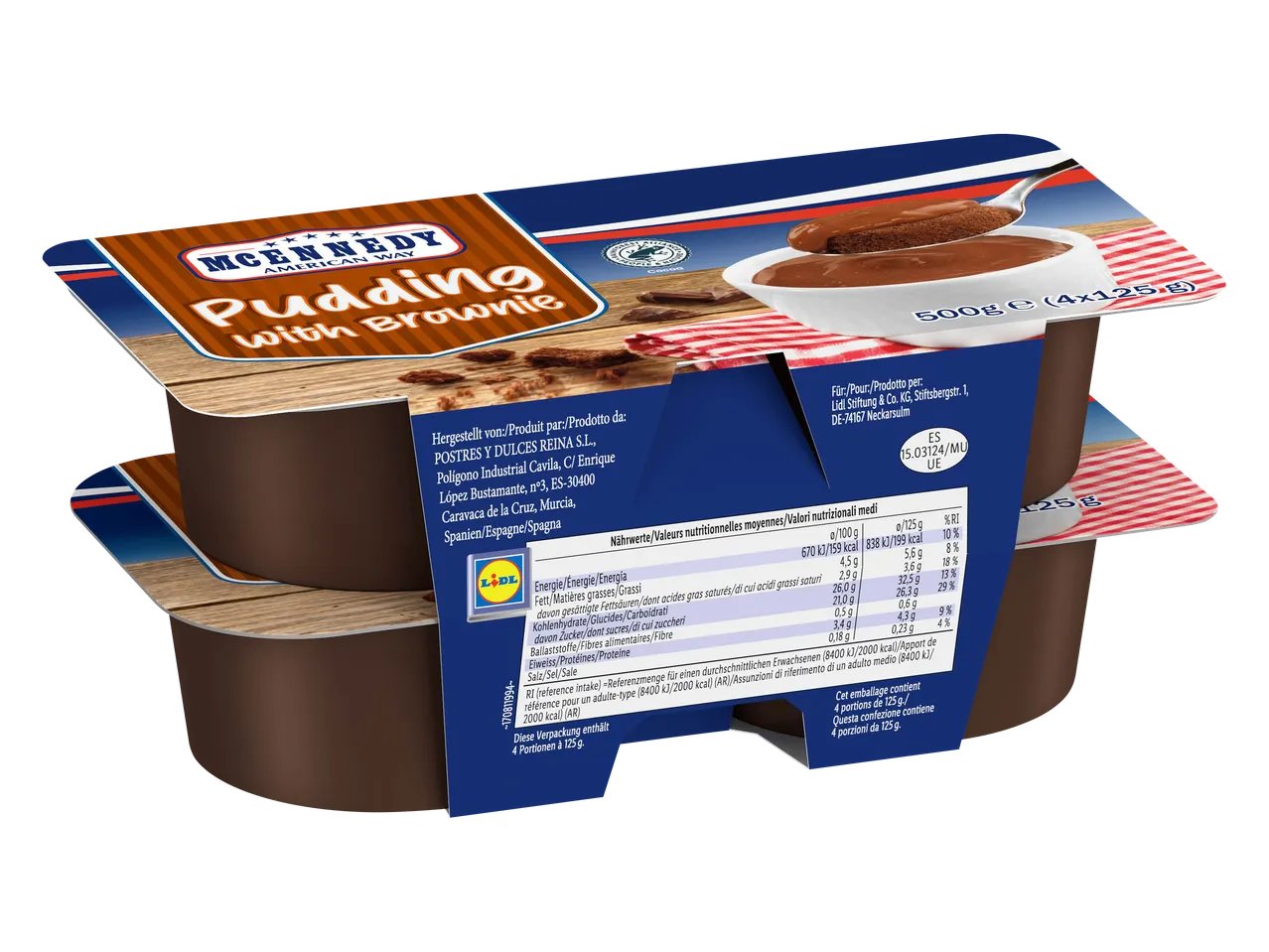 Dessert budino con brownie