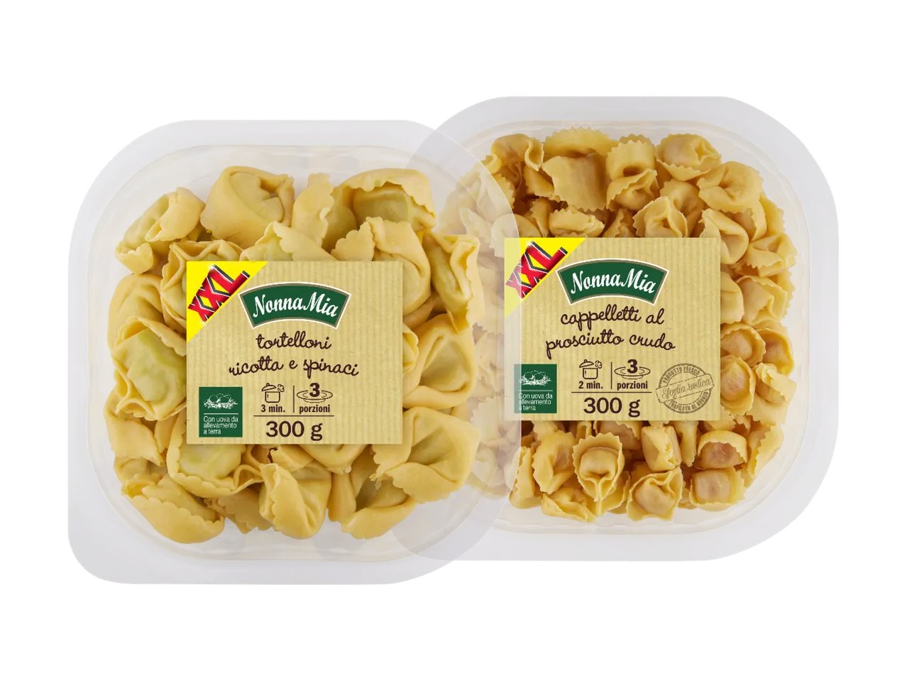 Tortelloni ricotta e spinaci o cappelletti al prosciutto crudo XXL