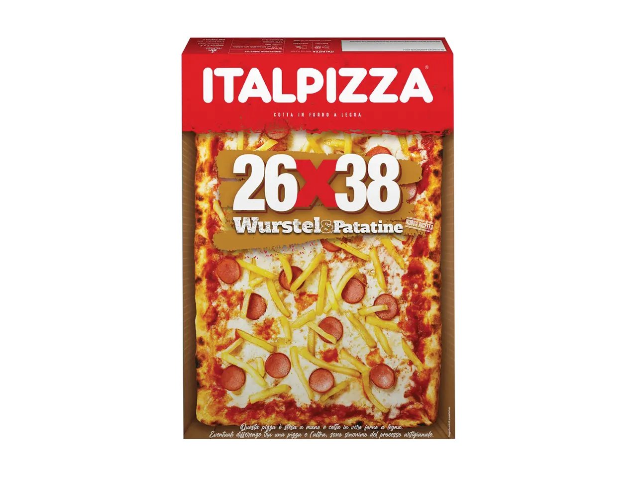 Pizza würstel e patatine