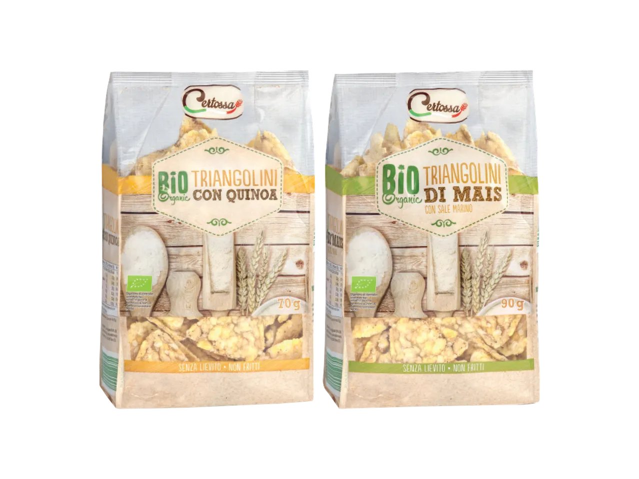 Triangolini di mais o quinoa biologici