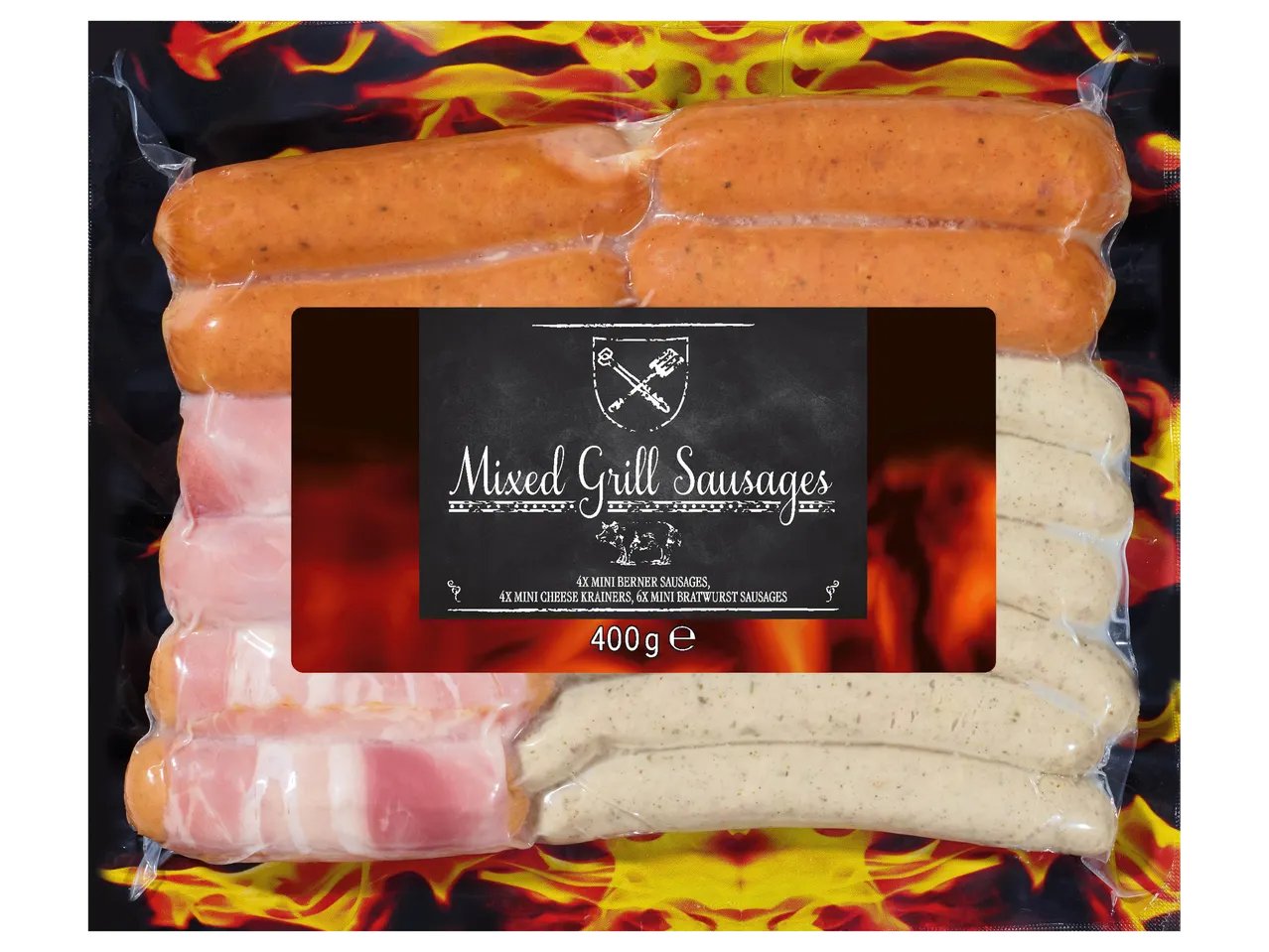 Piatto misto di salsicce di suino