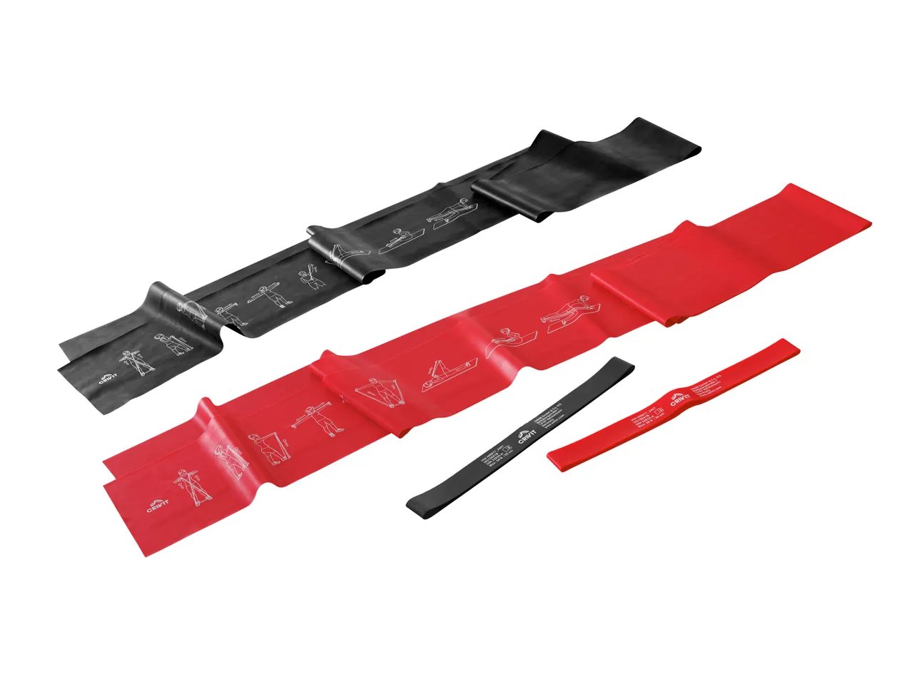 Set manubri da 1 kg, polsiere, estensore, attrezzo per addominali o set fasce elastiche, 4 pezzi