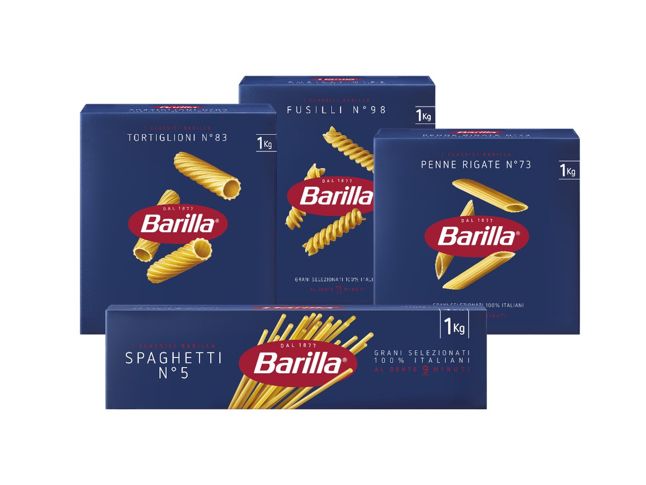 Tortiglioni, fusilli, penne rigate o spaghetti n.5