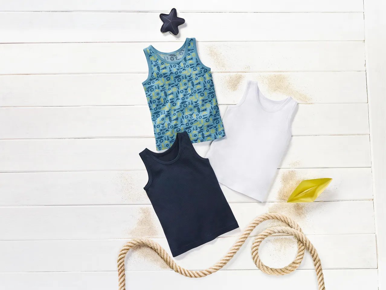 Canotta da bambini in cotone biologico, 3 pezzi