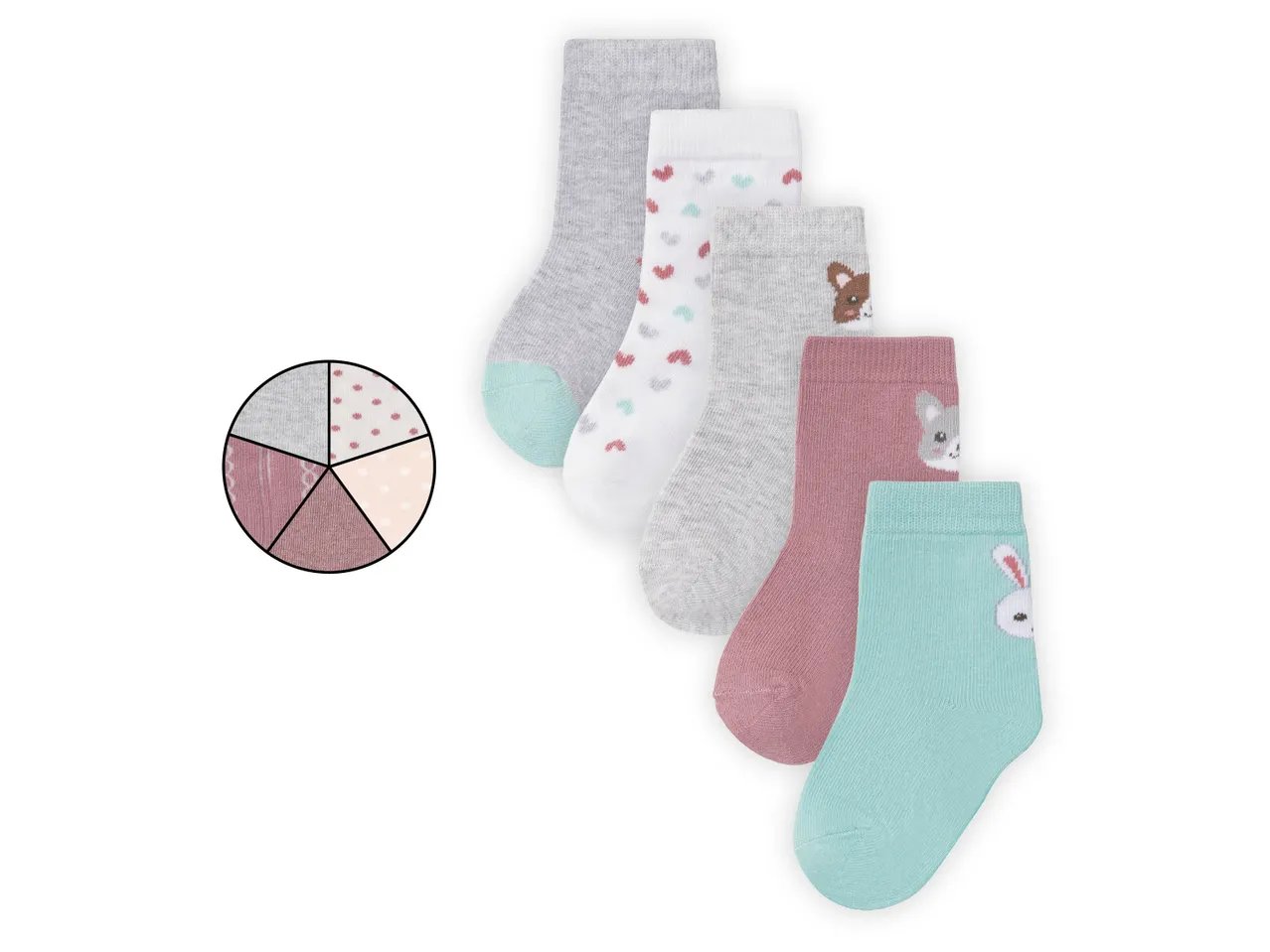 Calze da bambine, 5 paia