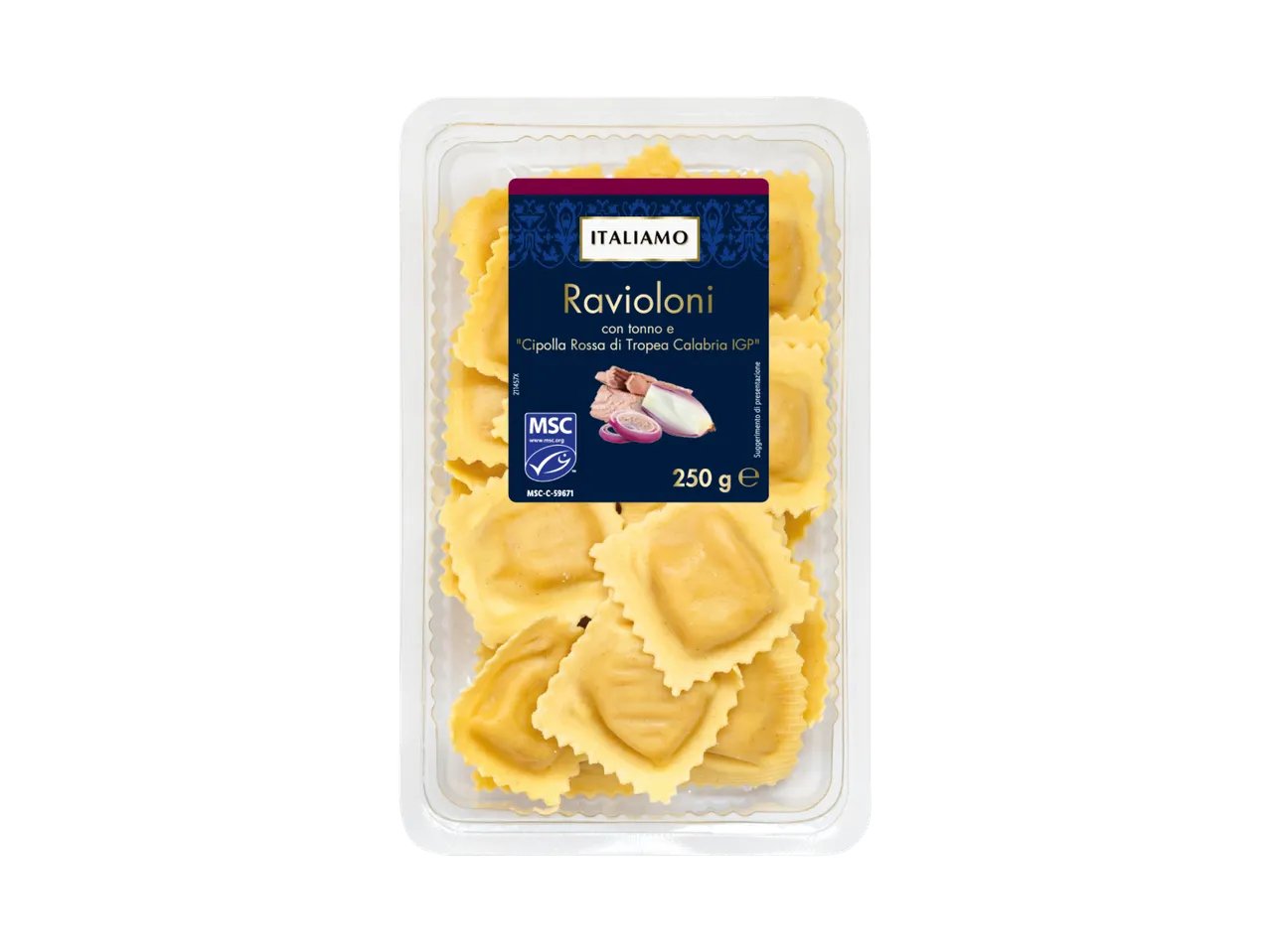 Ravioloni con tonno e cipolla di Tropea