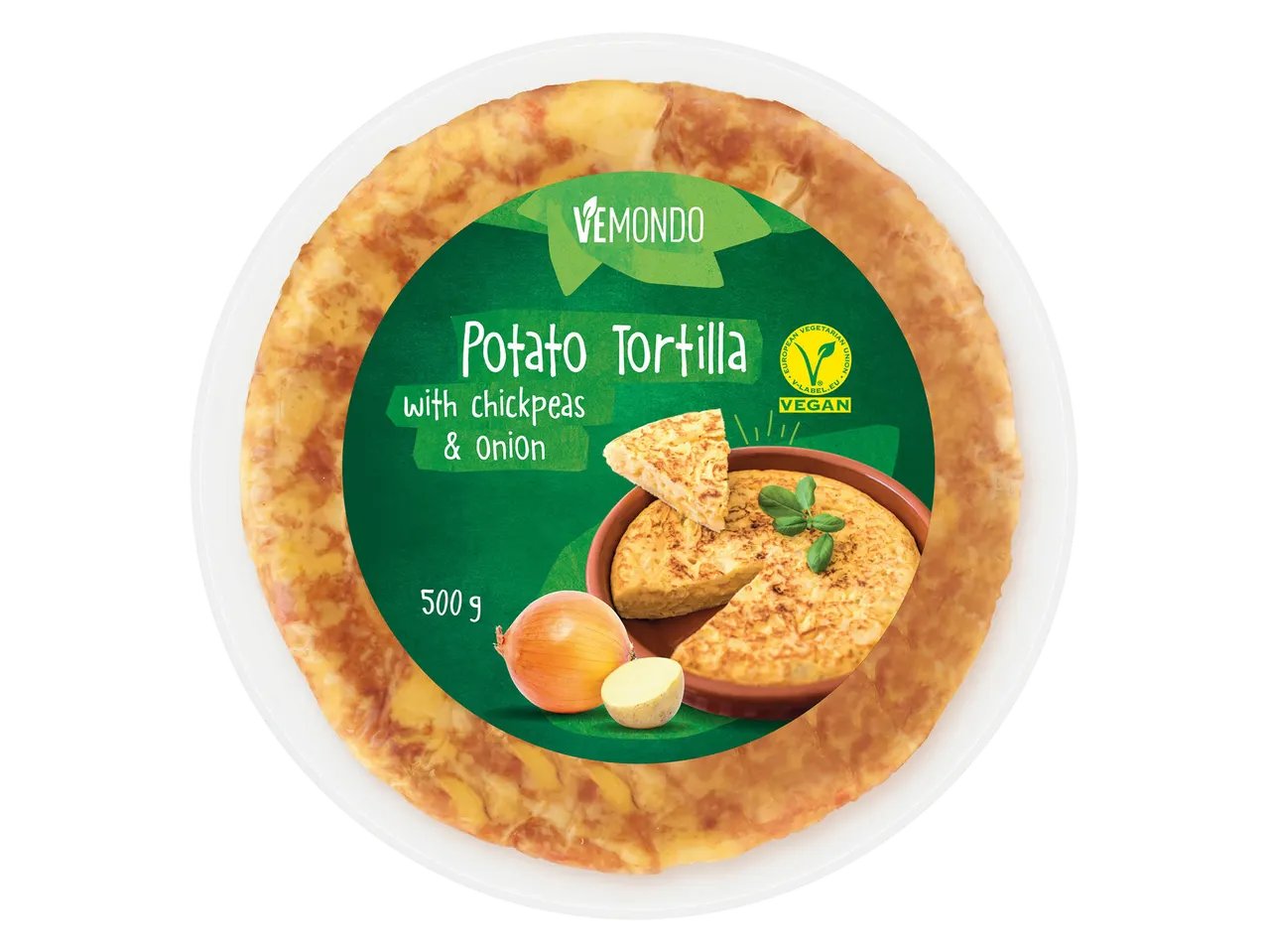 Tortilla vegana con ceci e cipolla