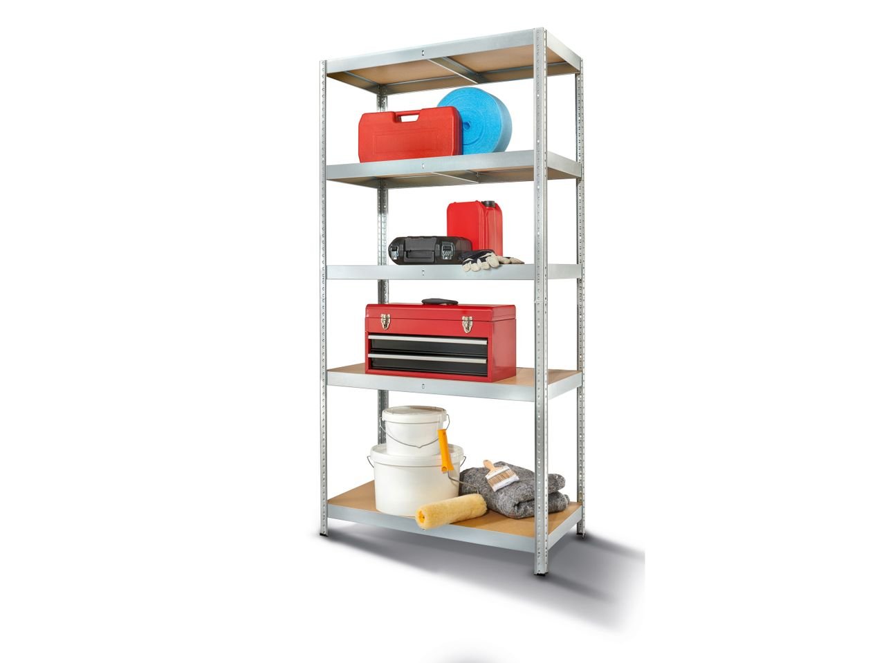 Scaffale in metallo con 5 ripiani, 180x90x45 cm