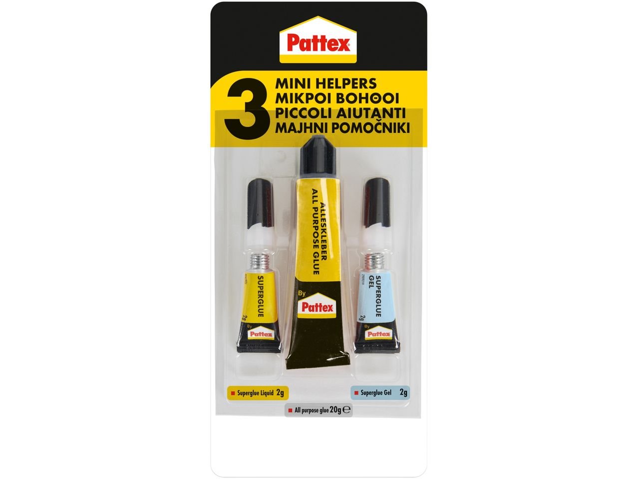 Adesivo a contatto trasparente o classico 100g o set colle, 3 pezzi