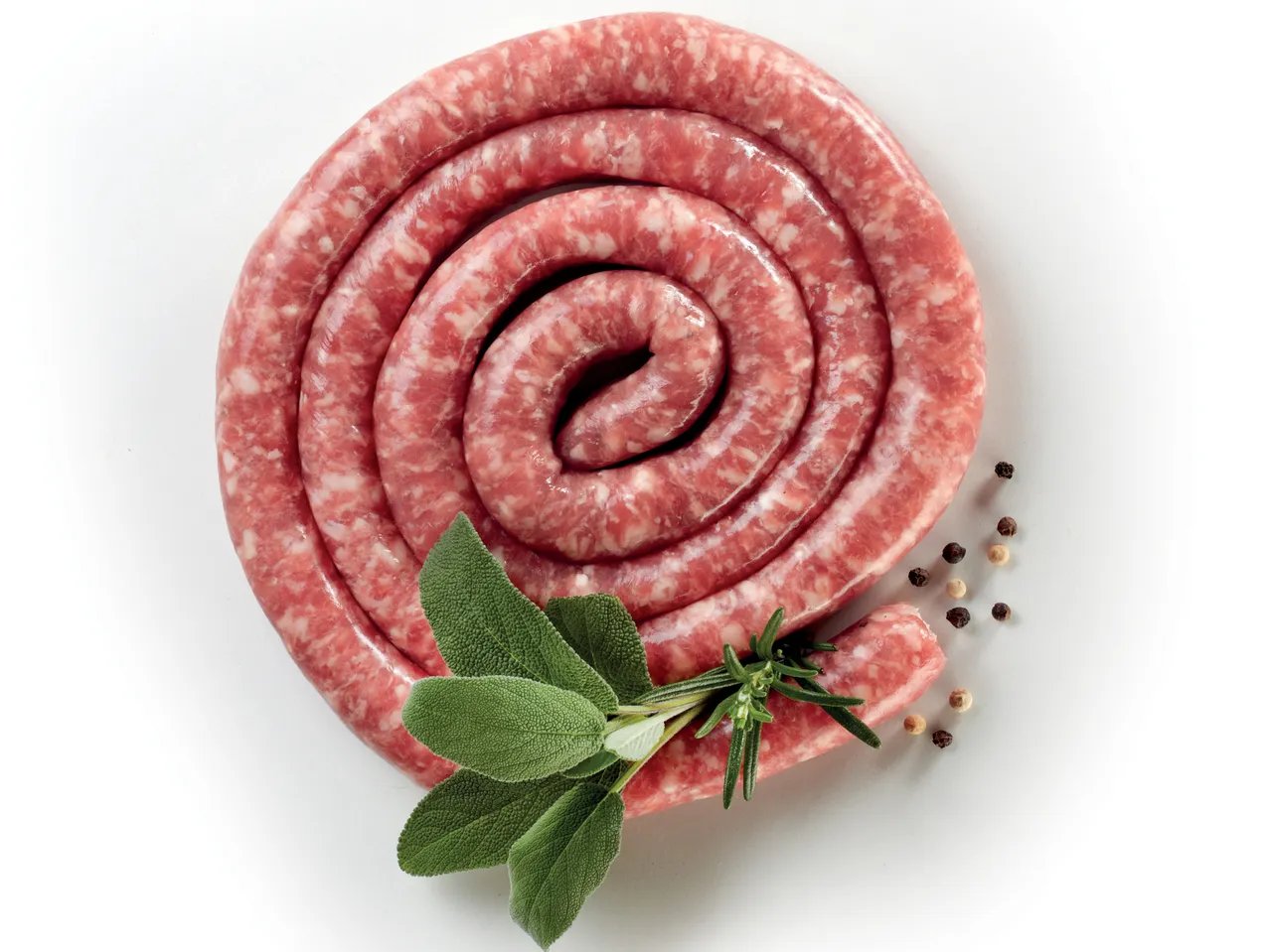 Salsiccia luganega di suino arrotolata