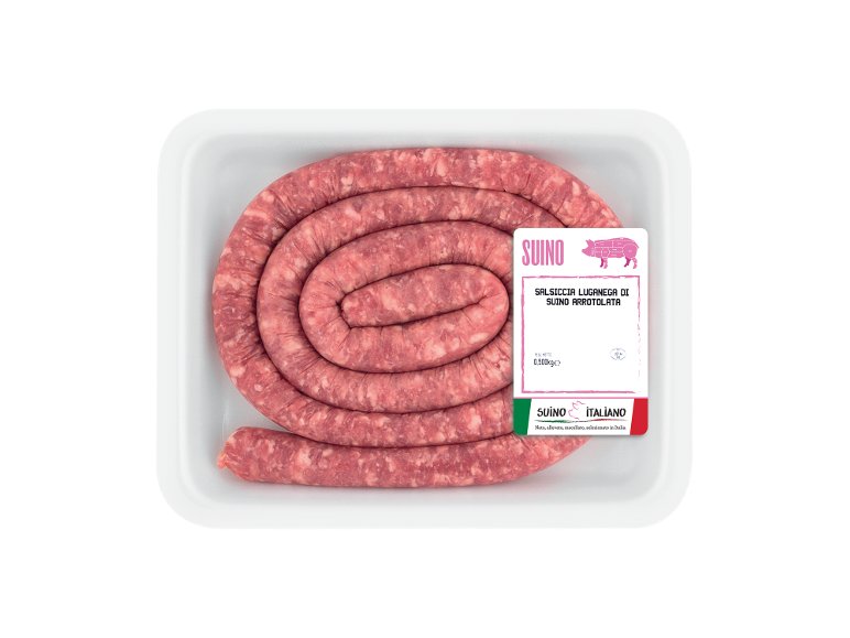Salsiccia luganega di suino arrotolata