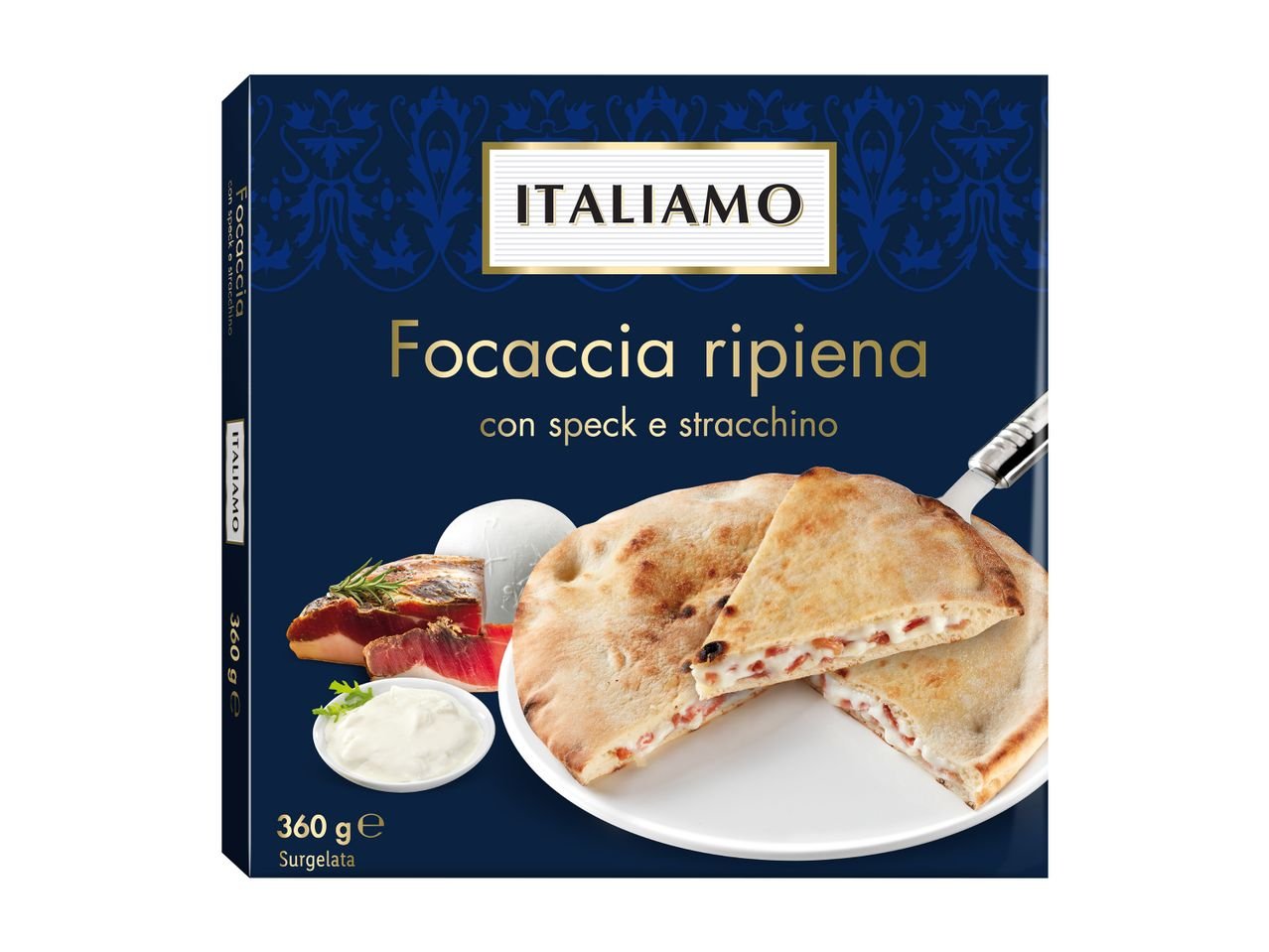 Focaccia con speck e stracchino
