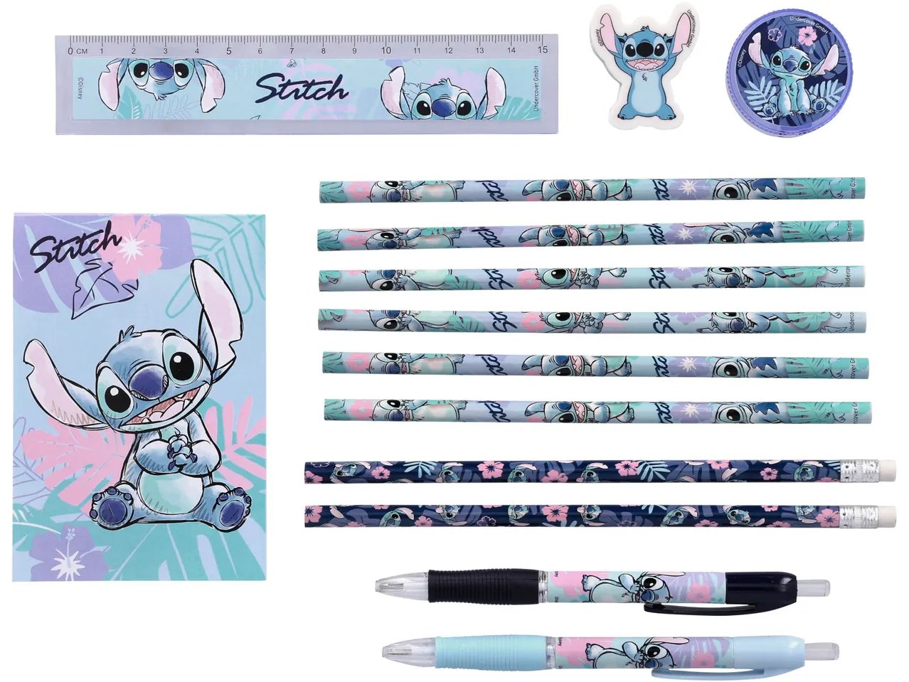 Articoli di cancelleria, 14 pezzi “Barbie, Frozen, Spiderman, Stitch, Super Mario”