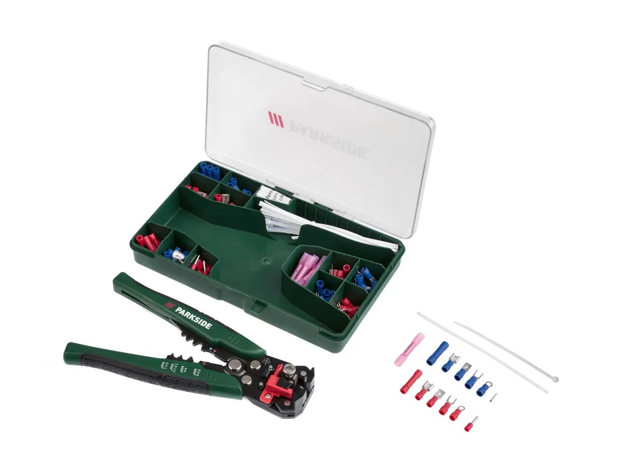 Set spelafili automatica e pinza crimpatrice, 231 pezzi