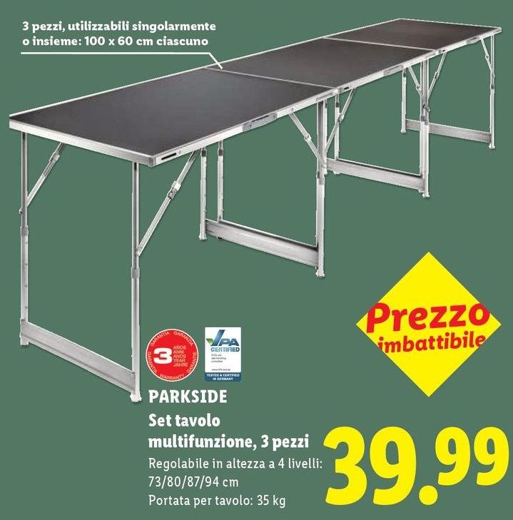 Set Tavolo Multifunzione, 3 Pezzi