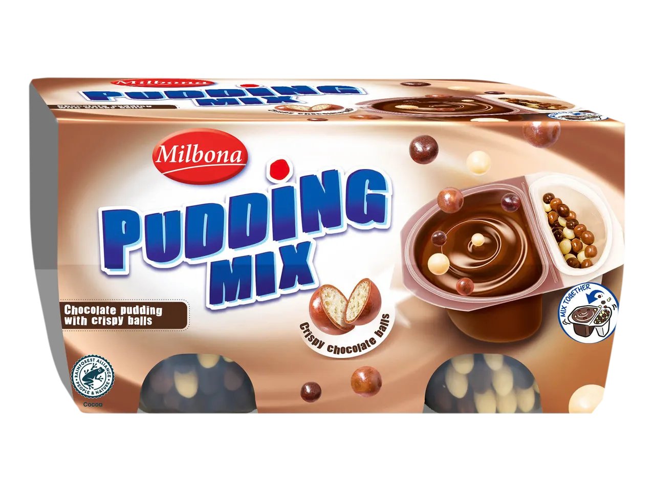 Budino al cioccolato con palline di biscotto