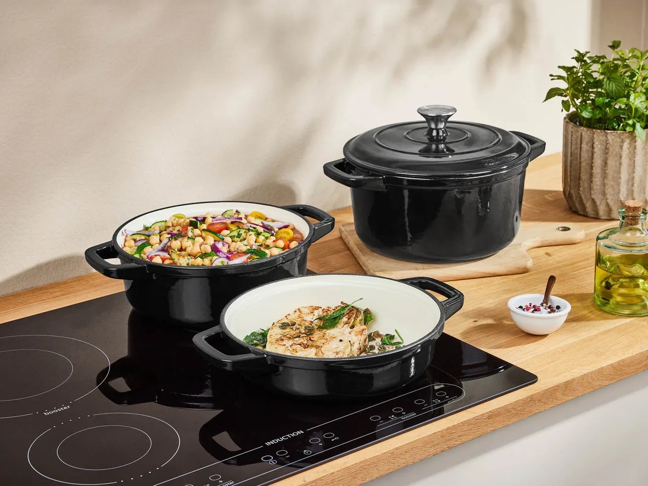 Set pentole in ghisa, 3 pezzi