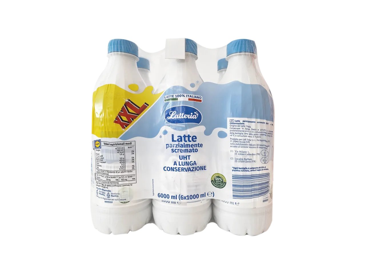 Latte parzialmente scremato italiano UHT