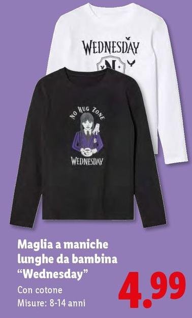 Maglia A Maniche Lunghe Da Bambina ''Wednesday"