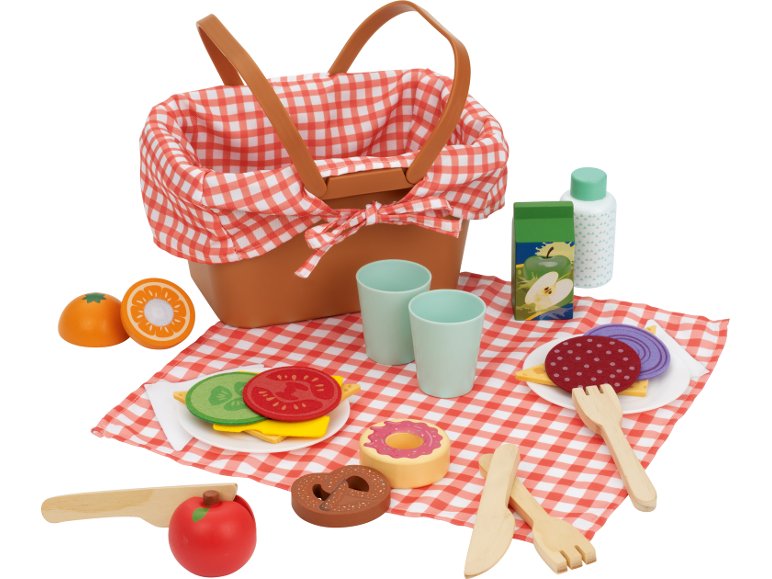 Set colazione, borsa della spesa o cestino da picnic in legno