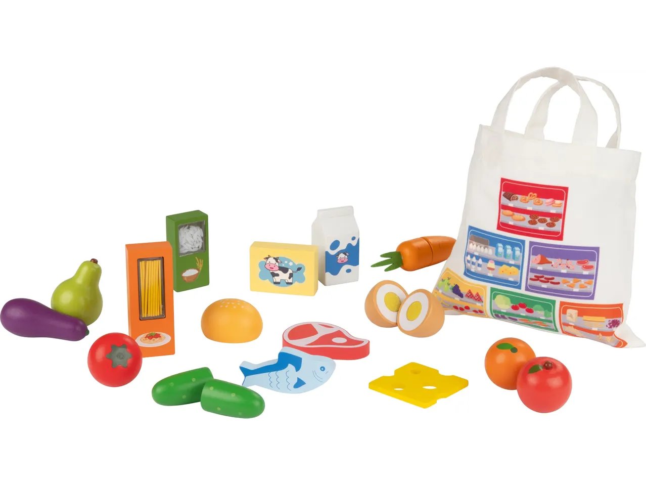 Set colazione, borsa della spesa o cestino da picnic in legno