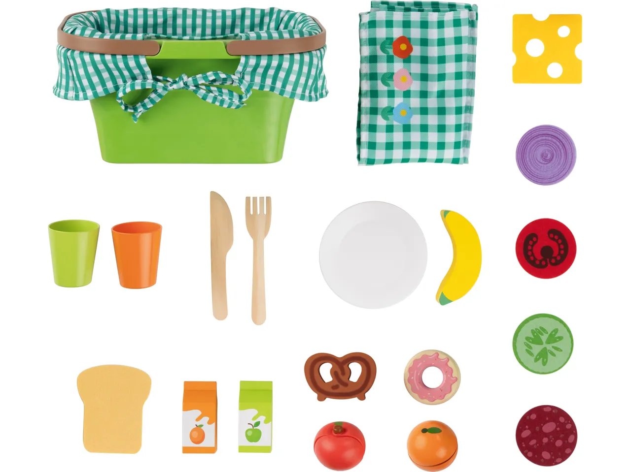 Set colazione, borsa della spesa o cestino da picnic in legno