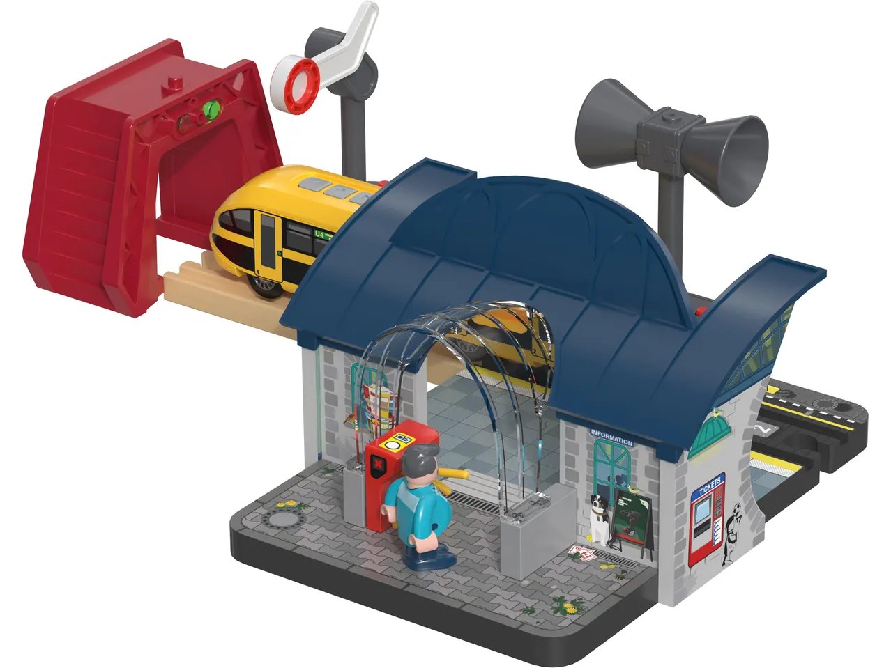 Stazione interattiva o set vigili del fuoco per pista in legno