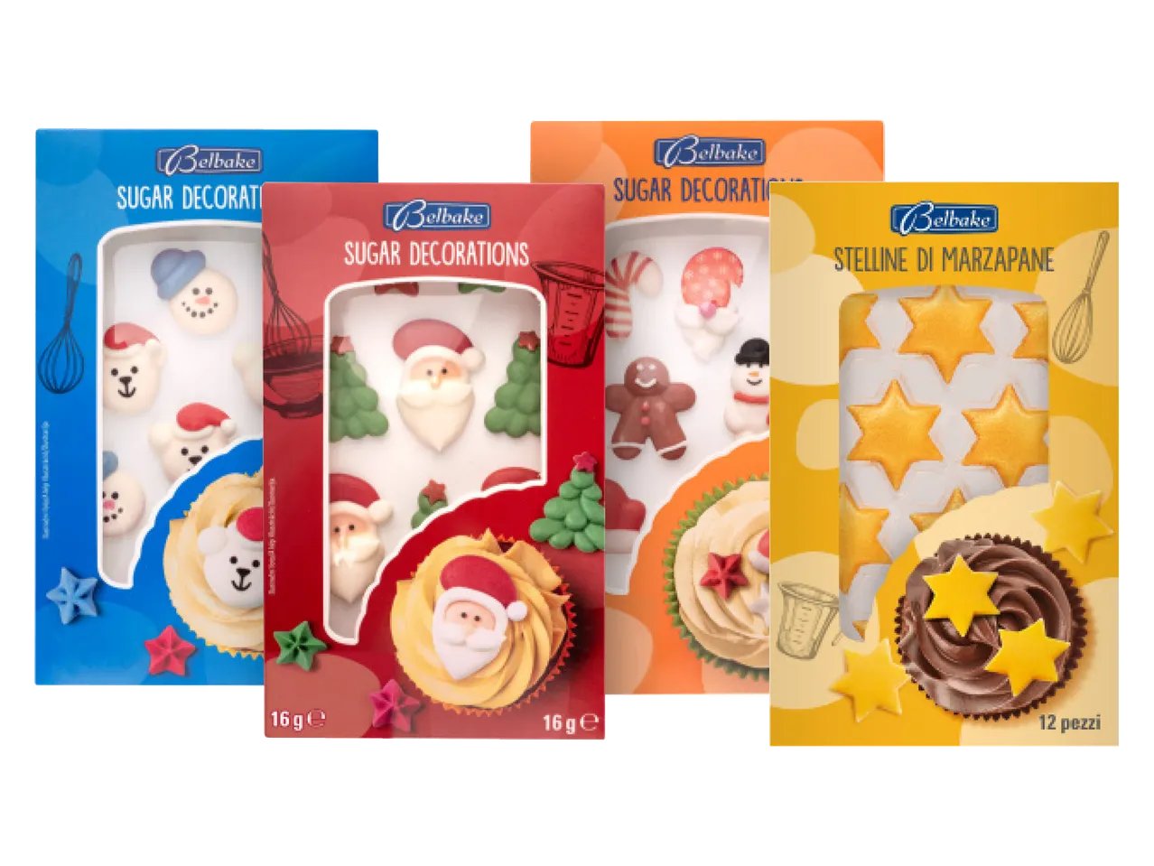 Decorazioni di zucchero o cioccolato tema Natale