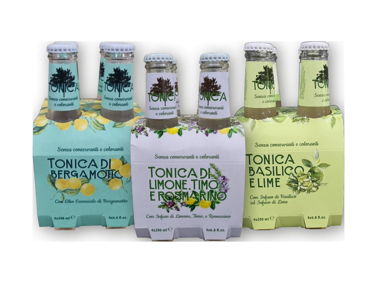 Tonica bergamotto, limone, timo e rosmarino o basilico e lime