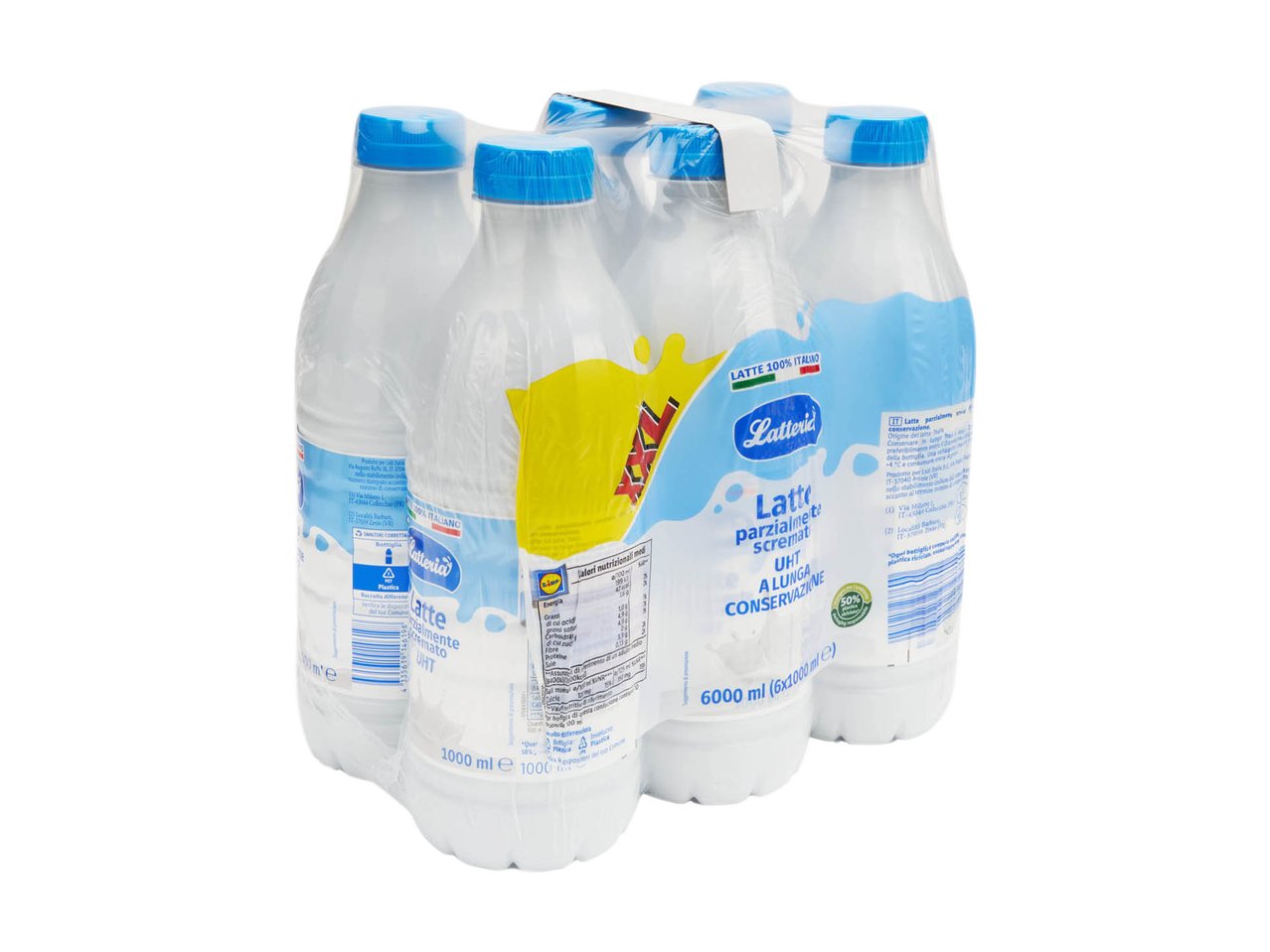 Latte italiano UHT parzialmente scremato