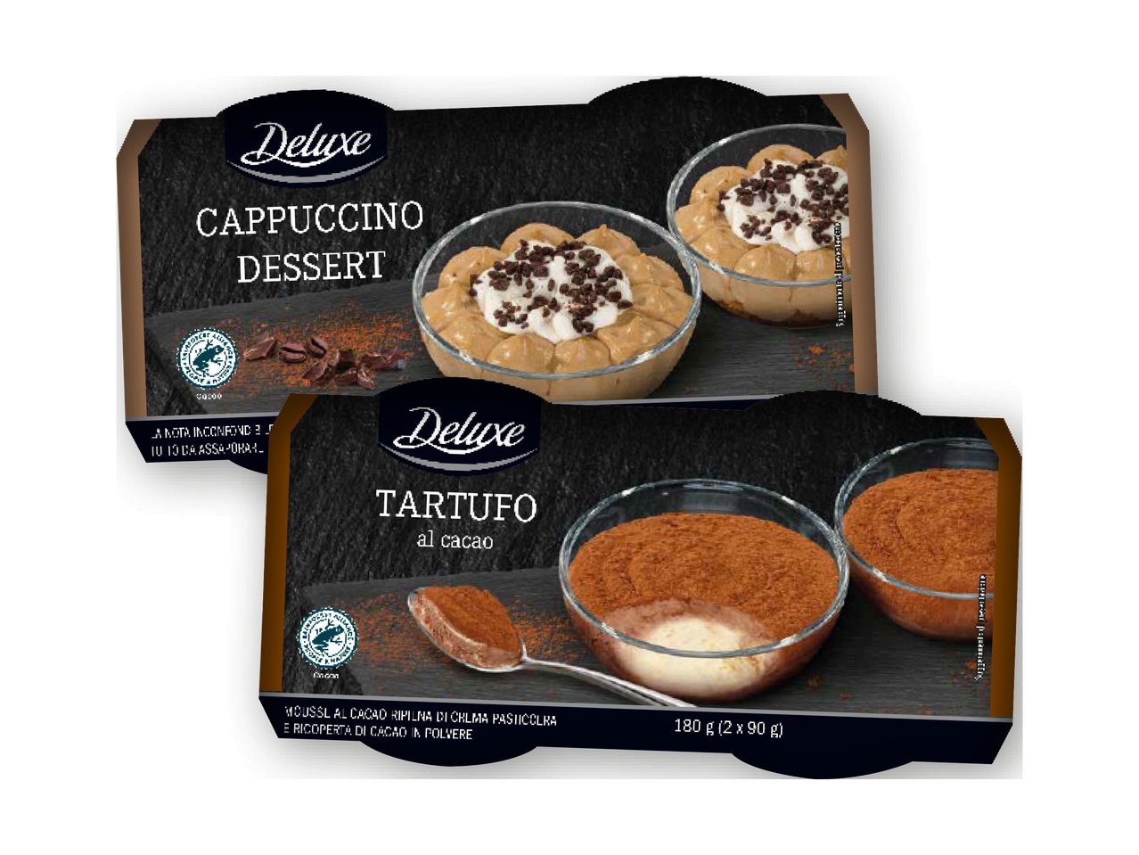 Tartufo al cacao o cappuccino dessert