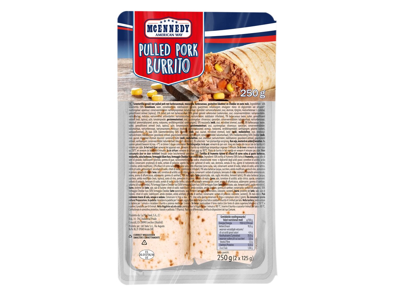 Burrito farcito con Pulled Pork