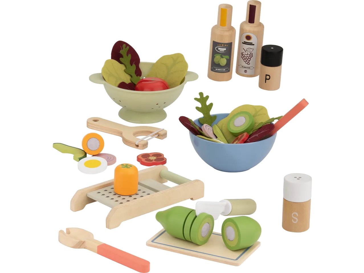 Set torta, insalatiera o hamburger in legno