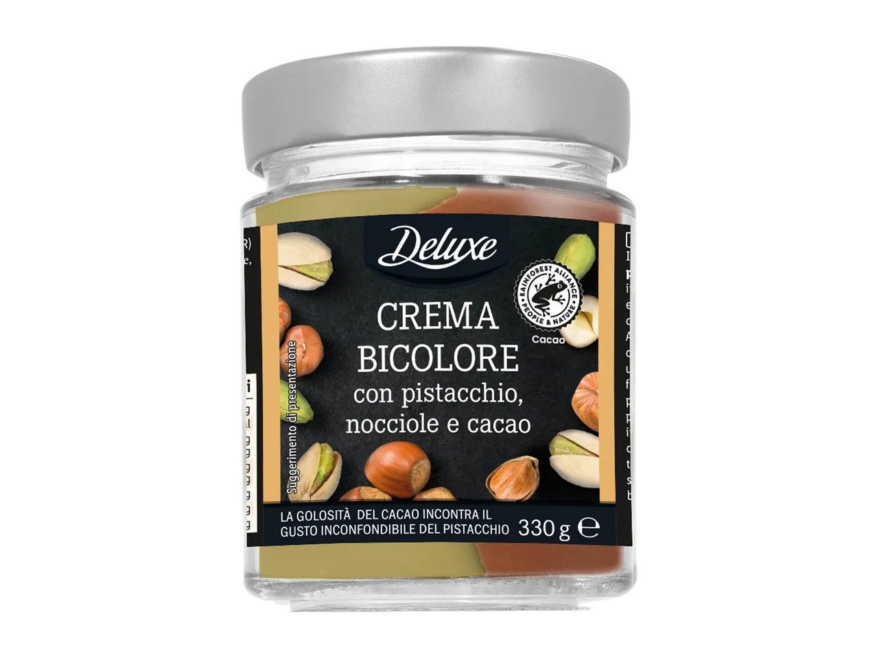 Crema bicolore pistacchio e nocciola
