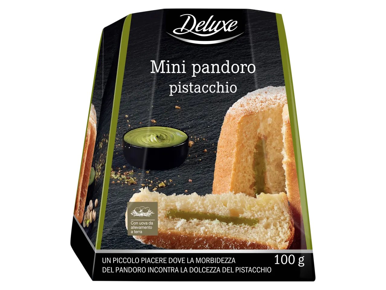 Mini pandoro con crema al pistacchio