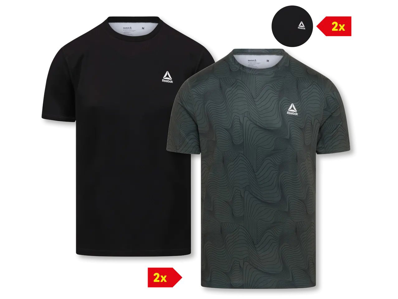 T-shirt sportiva da uomo, 2 pezzi
