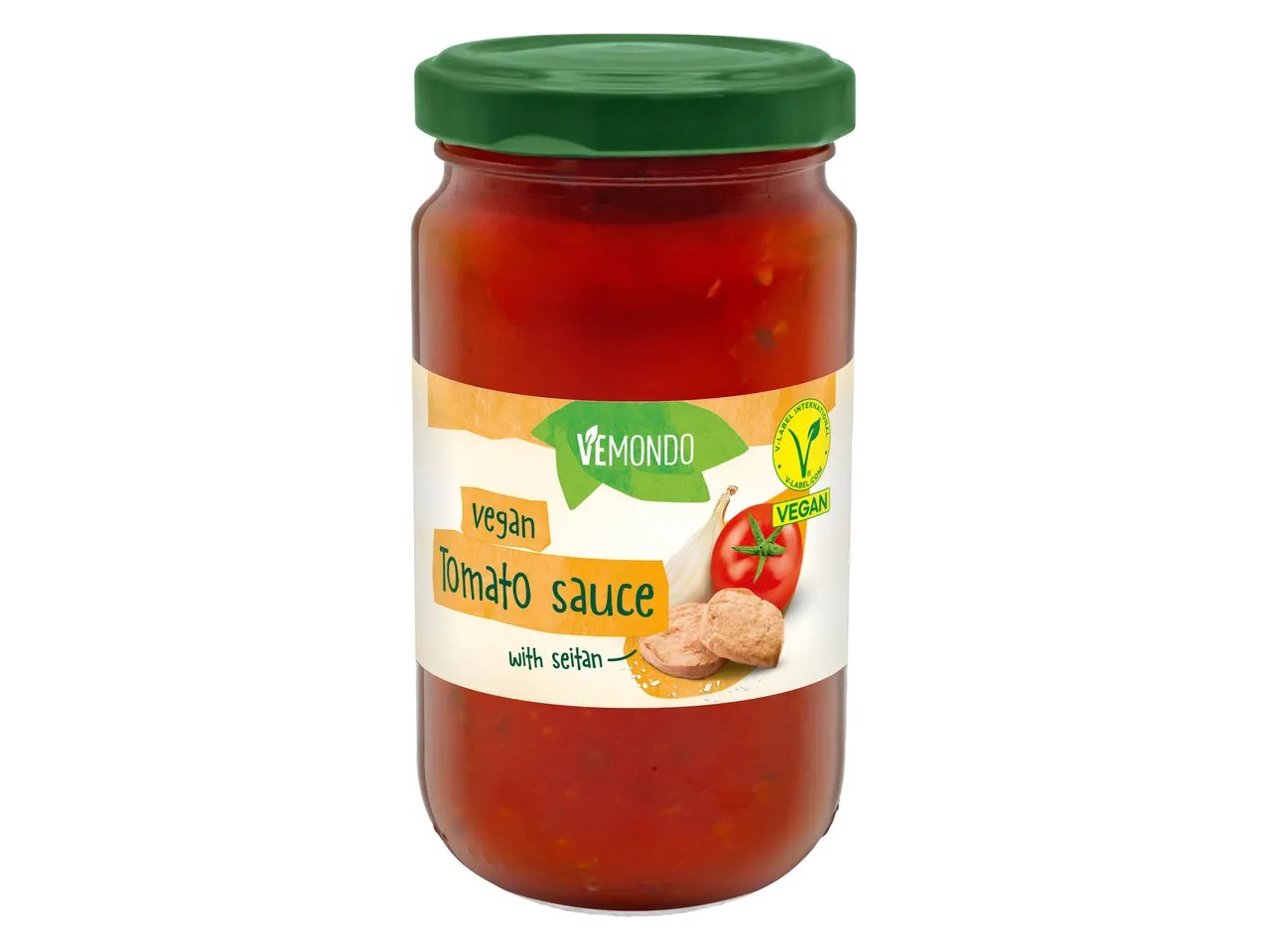 Salsa vegana gusto amatriciana con seitan