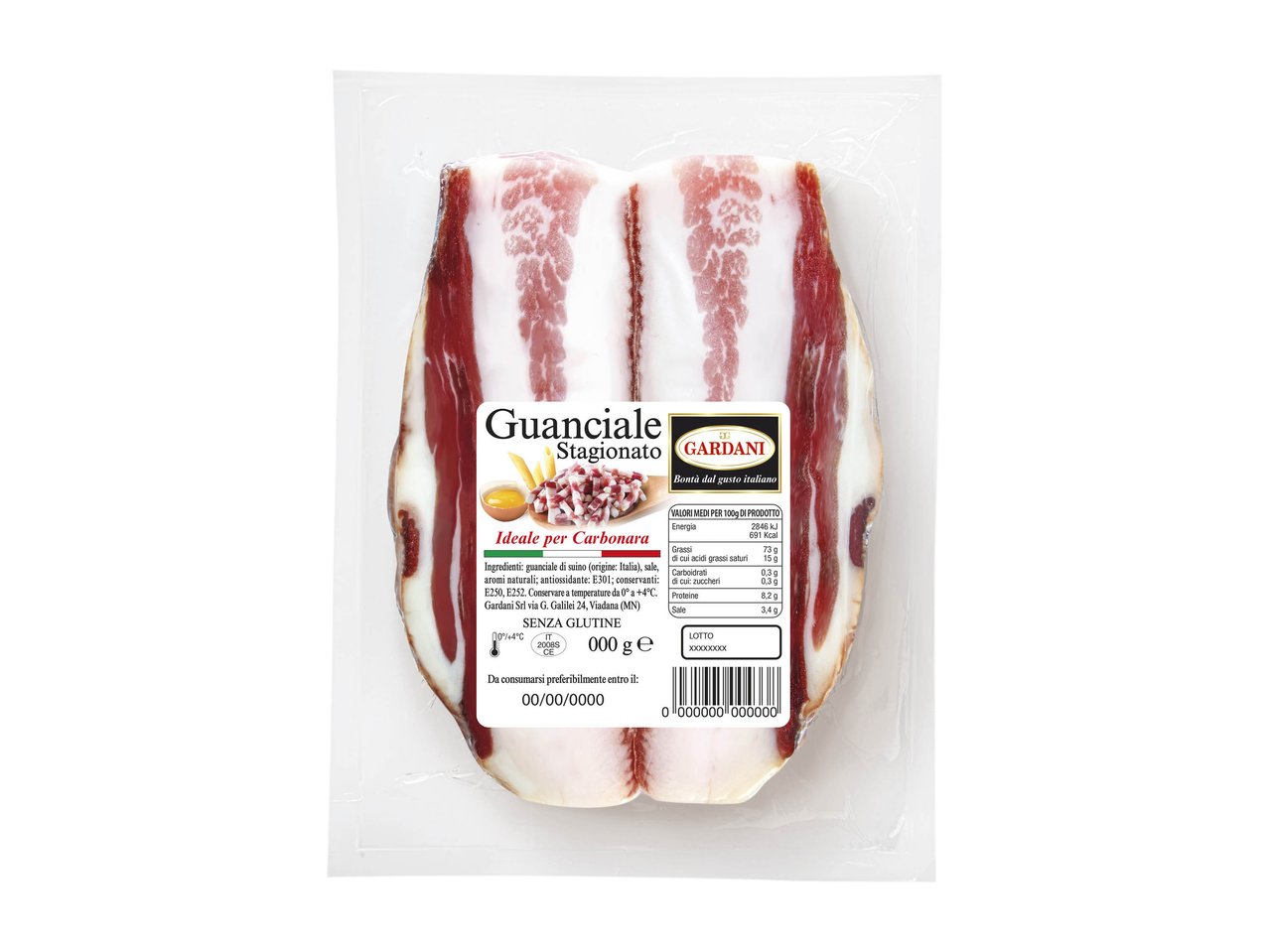 Guanciale stagionato a fette