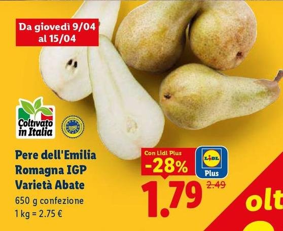 Pere Dell'Emilia Romagna IGP Varietà Abate