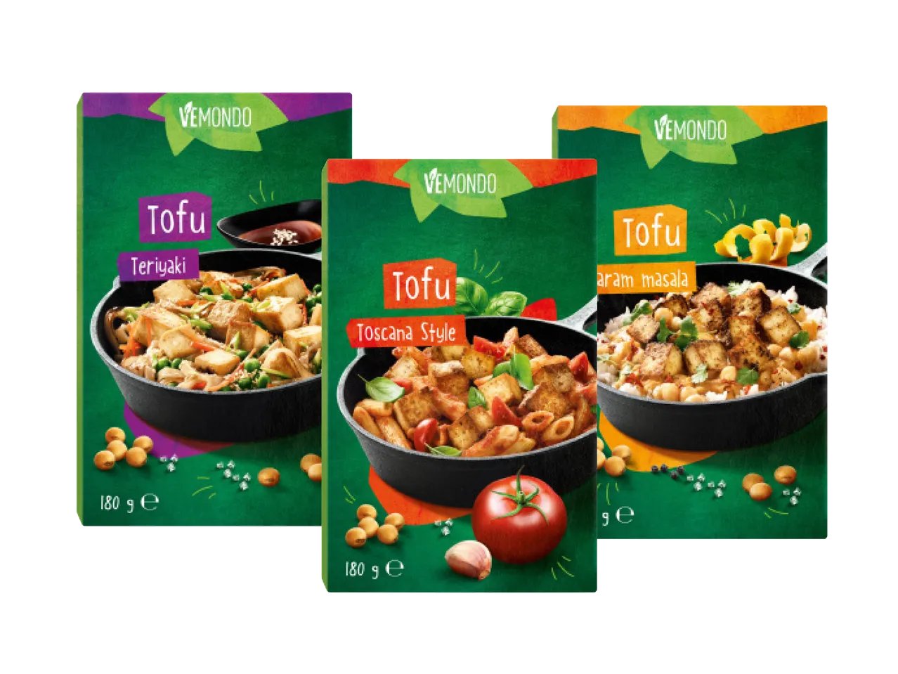 Tofu in diverse preparazioni