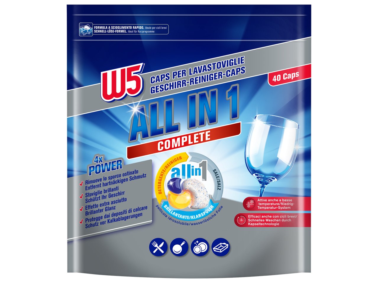 Capsule per lavastoviglie all in 1